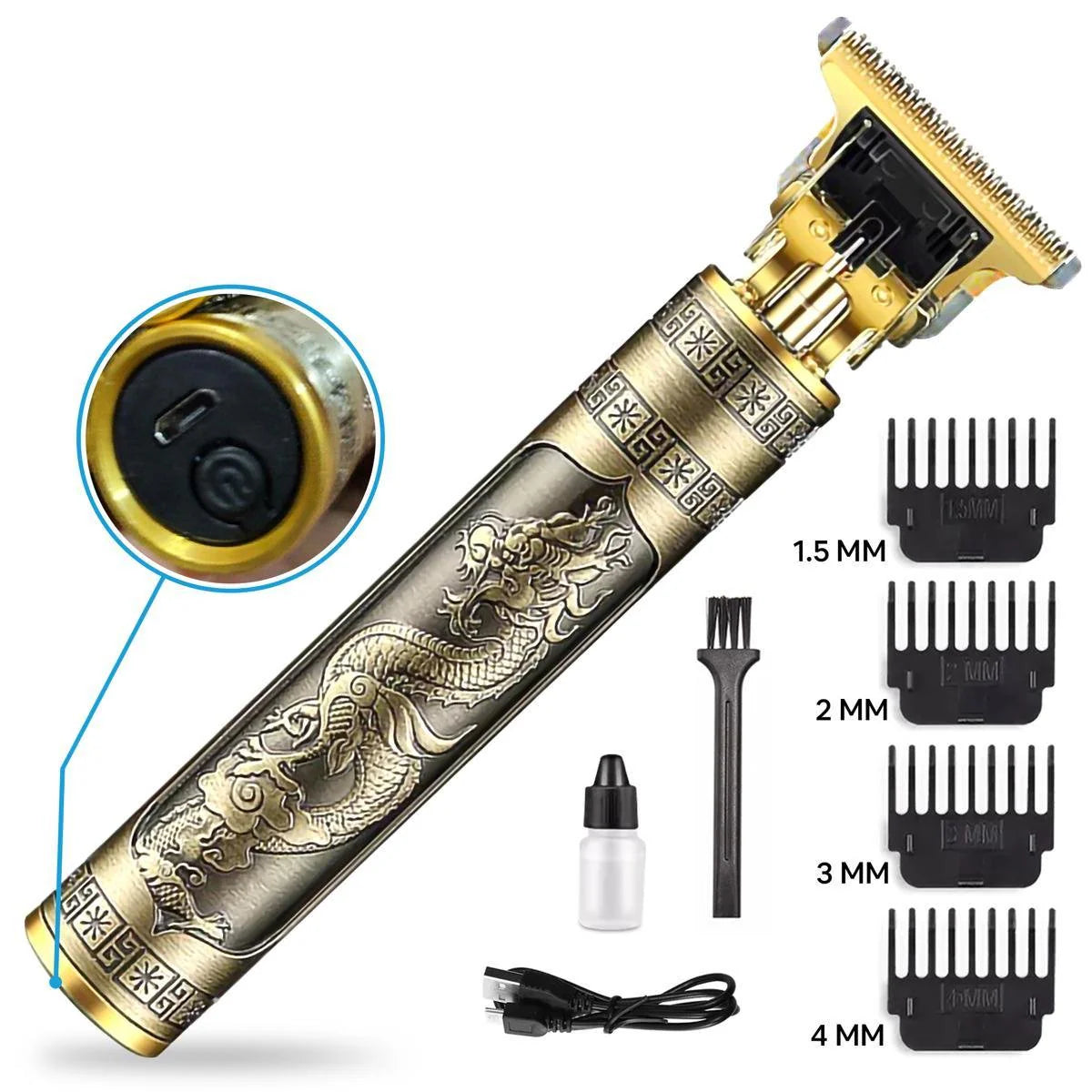 T9 Vintage Hair & Beard Trimmer – USB Rechargeable