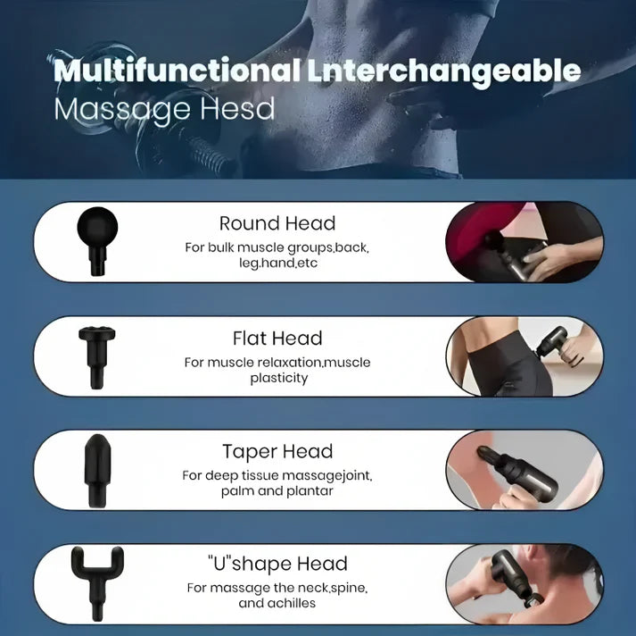Deep Tissue Massage Gun with 4 Different Heads