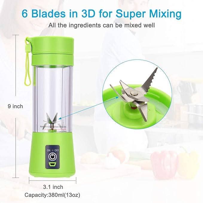 6 Blades Portable USB Mini Juicer